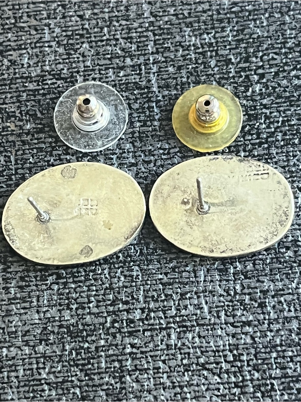 Four pairs of sterling tone inlay earrings - Picture 5 of 5